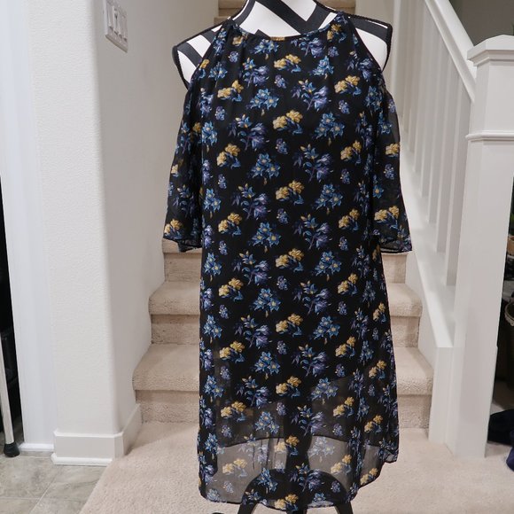 Floral Cold-Shoulder Dress - Picture 1 of 7